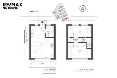 Rzut - Dom na sprzedaż 3 pokoje o powierzchni 49,8 m² - numer E23 w Sea House Wicie