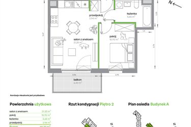 Rzut - Mieszkanie na sprzedaż 2 pokoje o powierzchni 40,72 m² - numer AA0202/4 w M Bemowo