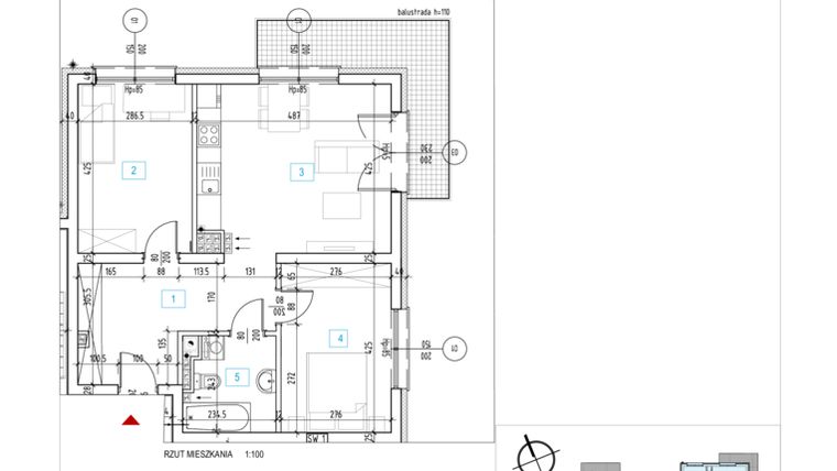 Rzut - Mieszkanie na sprzedaż 3 pokoje o powierzchni 61,49 m² - numer C.15 w Nad Nielbą II