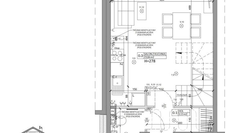 Rzut - Dom na sprzedaż 3 pokoje o powierzchni 68,29 m² - numer 30A w Osiedle Słoneczne etap III