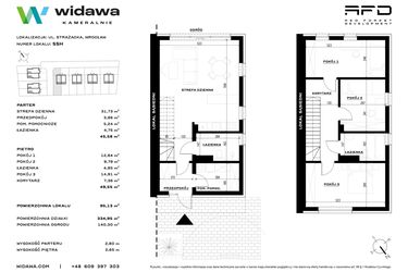 Rzut - Dom na sprzedaż 4 pokoje o powierzchni 95,13 m² - numer 55H w Widawa