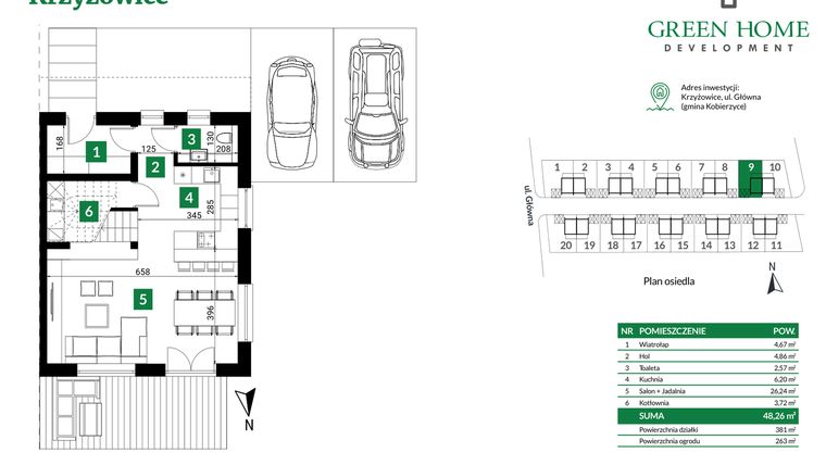 Rzut - Dom na sprzedaż 5 pokoi o powierzchni 105 m² - numer 9 w Nowe Krzyżowice II