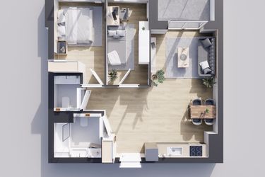 Rzut - Mieszkanie na sprzedaż 3 pokoje o powierzchni 60 m² - numer 23/18 w Odrzańskie Bulvary
