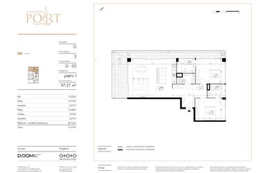 Rzut - Mieszkanie na sprzedaż 3 pokoje o powierzchni 97,21 m² - numer G_5 w Warmiński Port etap V