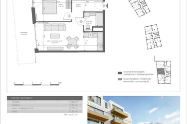 Rzut - Mieszkanie na sprzedaż 2 pokoje o powierzchni 44,71 m² - numer C.M4 w Matemblevo