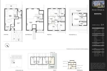 Rzut - Mieszkanie na sprzedaż 4 pokoje o powierzchni 156,8 m² - numer 2A w Wille Pasymska