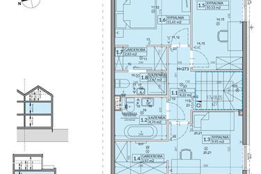 Rzut - Dom na sprzedaż 6 pokoi o powierzchni 150,6 m² - numer 9B w Wille przy Lesie