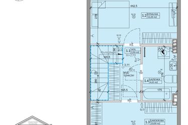 Rzut - Dom na sprzedaż 3 pokoje o powierzchni 63,99 m² - numer 31A w Ogrody Przyjaciół 5 etap III