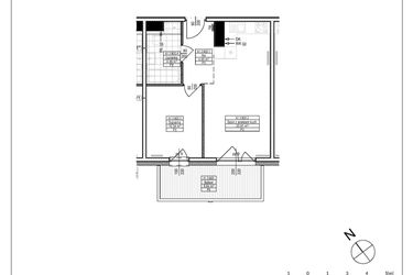 Rzut - Mieszkanie na sprzedaż 2 pokoje o powierzchni 41,16 m² - numer A1.20 w Osiedle Zielone bud. A1, B8