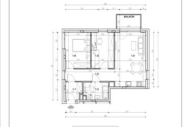 Rzut - Mieszkanie na sprzedaż 3 pokoje o powierzchni 56,66 m² - numer 17 w Łużycka 71