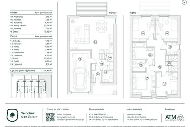 Rzut - Dom na sprzedaż 5 pokoi o powierzchni 134,07 m² - numer 35B w Domy Golfowe II