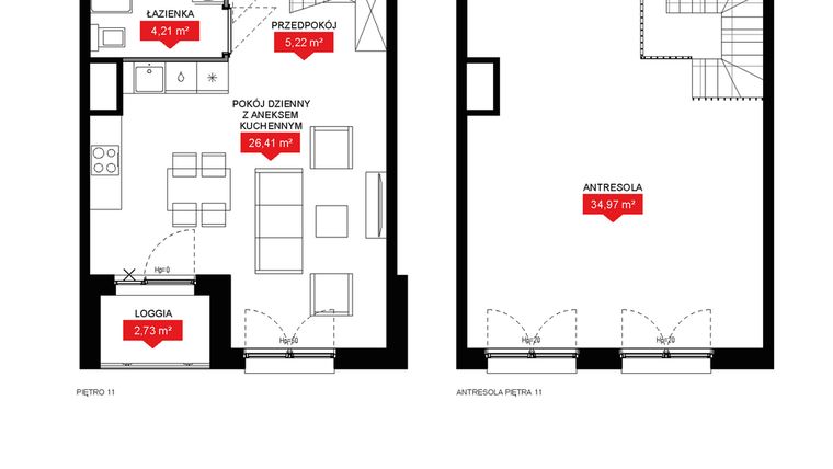 Rzut - Mieszkanie na sprzedaż 1 pokój o powierzchni 70,81 m² - numer A2 358 w 29L
