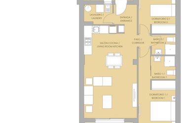 Rzut - Dom na sprzedaż 2 pokoje o powierzchni 75,28 m² - numer 45 w Szeregowce w Orihuela, SP-35149