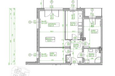 Rzut - Mieszkanie na sprzedaż 3 pokoje o powierzchni 59,3 m² - numer A.II.3 w Villa Rosenthal