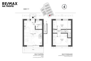 Rzut - Dom na sprzedaż 3 pokoje o powierzchni 49,8 m² - numer E21 w Sea House Wicie