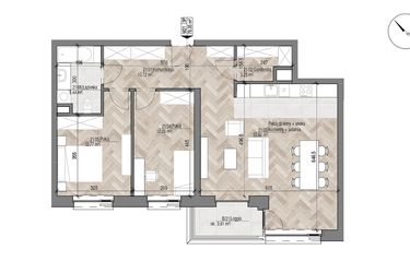 Rzut - Mieszkanie na sprzedaż 3 pokoje o powierzchni 78,35 m² - numer 21 w Apartamenty Czysta