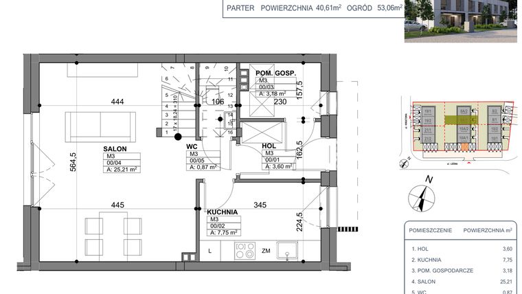 Rzut - Dom na sprzedaż 4 pokoje o powierzchni 81,44 m² - numer 8a/1 w Osiedle Leśny Zakątek