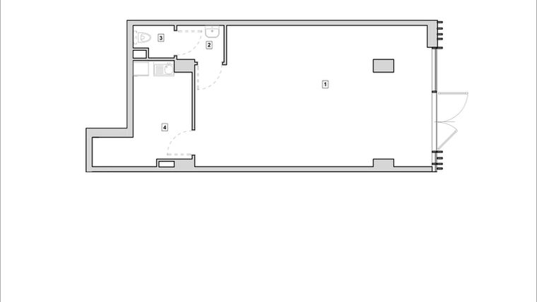 Rzut - Lokal użytkowy na sprzedaż 1 pokój o powierzchni 63,81 m² - numer H4-U-0-2 w Heyki City