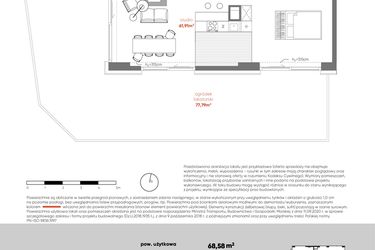 Rzut - Mieszkanie na sprzedaż 1 pokój o powierzchni 68,58 m² - numer F.00.01 w Pierwsza Dzielnica - etap III