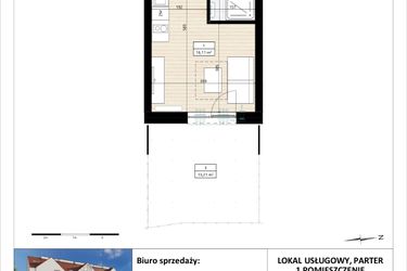 Rzut - Mieszkanie na sprzedaż 1 pokój o powierzchni 20,01 m² - numer B4/0/7 w MONTANO lokale inwestycyjne