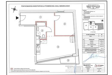 Rzut - Mieszkanie na sprzedaż 3 pokoje o powierzchni 74,1 m² - numer M24 w Rezydencja Krochmalna 44