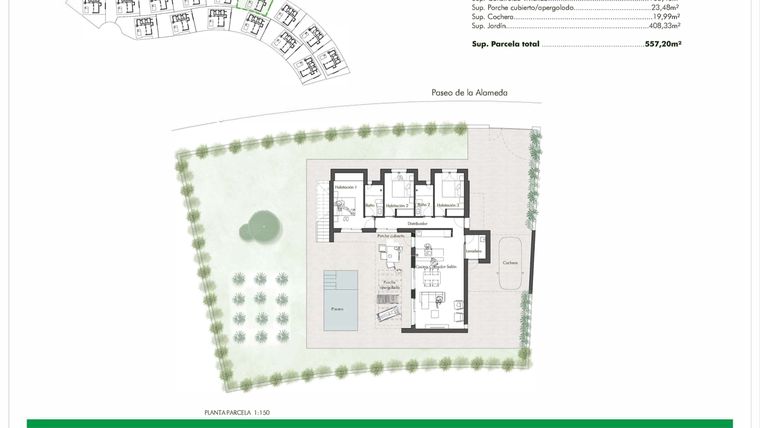 Rzut - Dom na sprzedaż 3 pokoje o powierzchni 105,7 m² - numer 6 w Dom w Murcji - 42550897