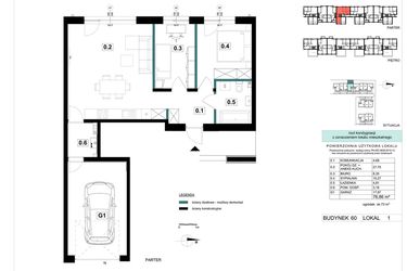 Rzut - Mieszkanie na sprzedaż 3 pokoje o powierzchni 76,86 m² - numer 60-1 w Błonie Bosco