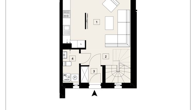 Rzut - Dom na sprzedaż 3 pokoje o powierzchni 69,03 m² - numer B12.A w Ametystowa Park