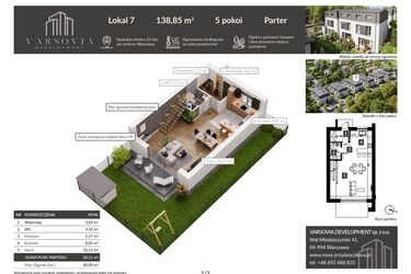 Rzut - Dom na sprzedaż 4 pokoje o powierzchni 138,85 m² - numer 7 w Osiedle Nova Przylaszczkova
