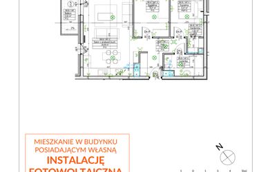 Rzut - Mieszkanie na sprzedaż 3 pokoje o powierzchni 64,15 m² - numer B8.B7 w Osiedle Zielone bud. A1, B8