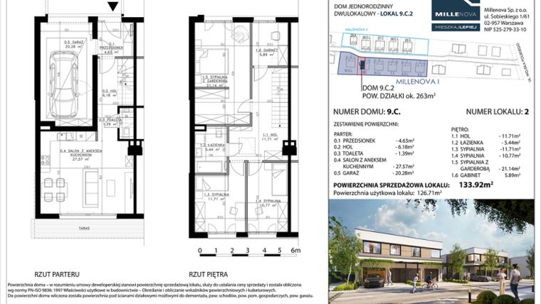 Rzut - Dom na sprzedaż 5 pokoi o powierzchni 137 m² - numer 10 w Millenova