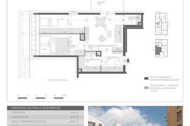 Rzut - Mieszkanie na sprzedaż 2 pokoje o powierzchni 48,29 m² - numer M-19 w Forma Augustów