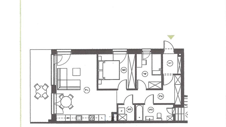 Rzut - Mieszkanie na sprzedaż 3 pokoje o powierzchni 71,53 m² - numer 12_1 w Apartamenty Sielanka