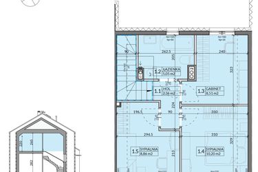 Rzut - Dom na sprzedaż 4 pokoje o powierzchni 77,26 m² - numer 3 w Ahoj Pogórze