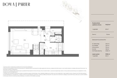 Rzut - Dom na sprzedaż 5 pokoi o powierzchni 114 m² - numer A w Trzy po Trzy