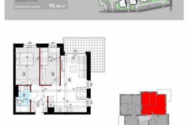 Rzut - Mieszkanie na sprzedaż 3 pokoje o powierzchni 51,95 m² - numer ZA1_5 w Osiedle Malarska etap IV