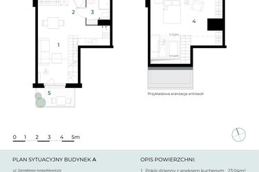 Rzut - Mieszkanie na sprzedaż 2 pokoje o powierzchni 29,67 m² - numer M33 w Park-Wojszyce