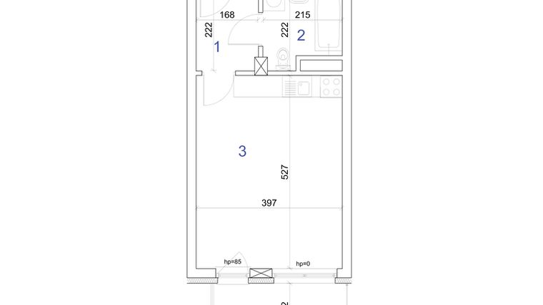 Rzut - Mieszkanie na sprzedaż 1 pokój o powierzchni 28,86 m² - numer 6A.53 w Mierzeja Wiślana etap IV