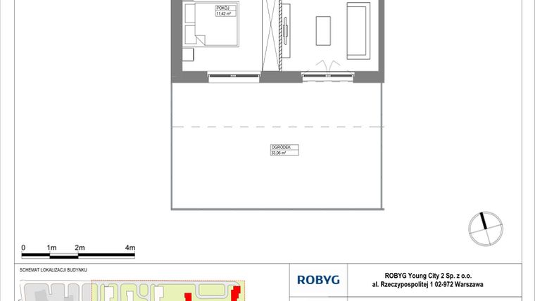 Rzut - Mieszkanie na sprzedaż 2 pokoje o powierzchni 41,56 m² - numer MLAAB/A/0/3 w Metro Life Apartamenty