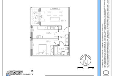 Rzut - Mieszkanie na sprzedaż 2 pokoje o powierzchni 50,61 m² - numer 21 w Osiedle Solne etap II