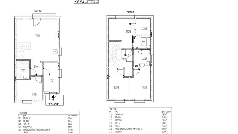 Rzut - Dom na sprzedaż 5 pokoi o powierzchni 96,54 m² - numer 4C w Osiedle Nova
