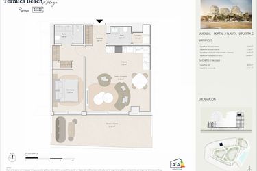 Rzut - Mieszkanie na sprzedaż 1 pokój o powierzchni 81,65 m² - numer P2P10C w Termica Beach