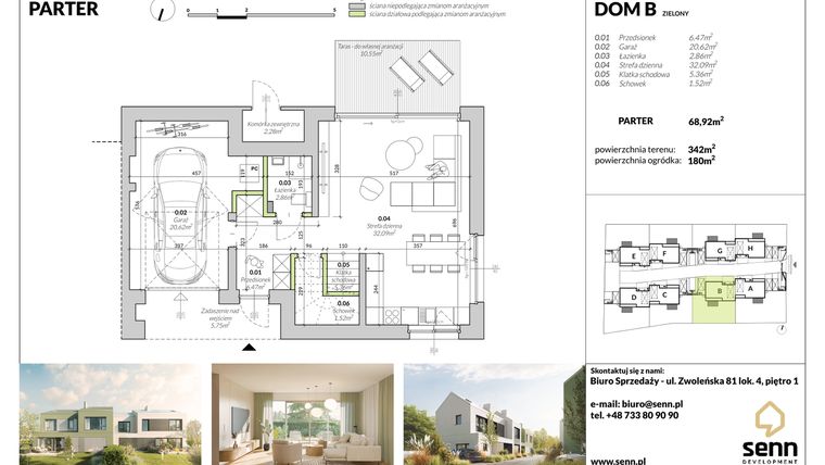 Rzut - Dom na sprzedaż 5 pokoi o powierzchni 126,17 m² - numer B w Osiedle Kwiatów Polskich etap 2