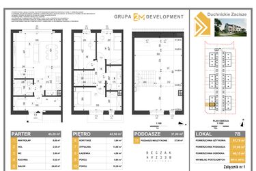 Rzut - Dom na sprzedaż 5 pokoi o powierzchni 124,79 m² - numer 7B w Duchnickie Zacisze