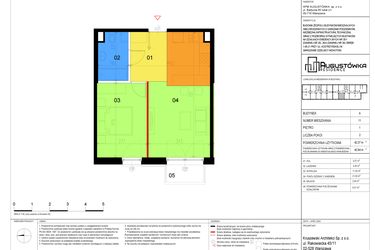 Rzut - Mieszkanie na sprzedaż 2 pokoje o powierzchni 42,37 m² - numer A11 w Augustówka Residence