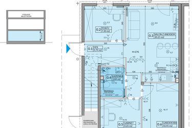 Rzut - Mieszkanie na sprzedaż 4 pokoje o powierzchni 59,85 m² - numer 43A w Domy na Witosa