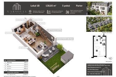 Rzut - Dom na sprzedaż 4 pokoje o powierzchni 138,85 m² - numer 1b w Osiedle Nova Przylaszczkova