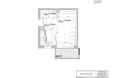 Rzut - Mieszkanie na sprzedaż 1 pokój o powierzchni 27,7 m² - numer A.25 w Laurowy Zakątek