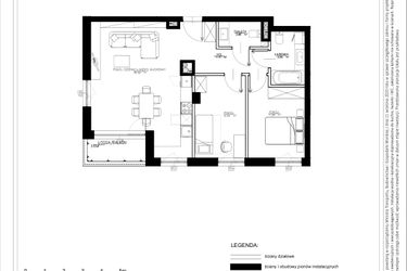 Rzut - Mieszkanie na sprzedaż 3 pokoje o powierzchni 67,61 m² - numer B43 w Osiedle pod Klonami "Klonowa 11"