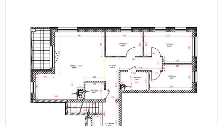 Rzut - Mieszkanie na sprzedaż 4 pokoje o powierzchni 116,14 m² - numer 26.24 w Platanowy Park
